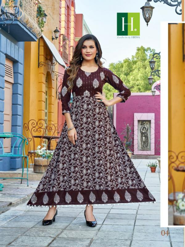 Hirwa Karishma Rayon slub Designer Kurti Collection